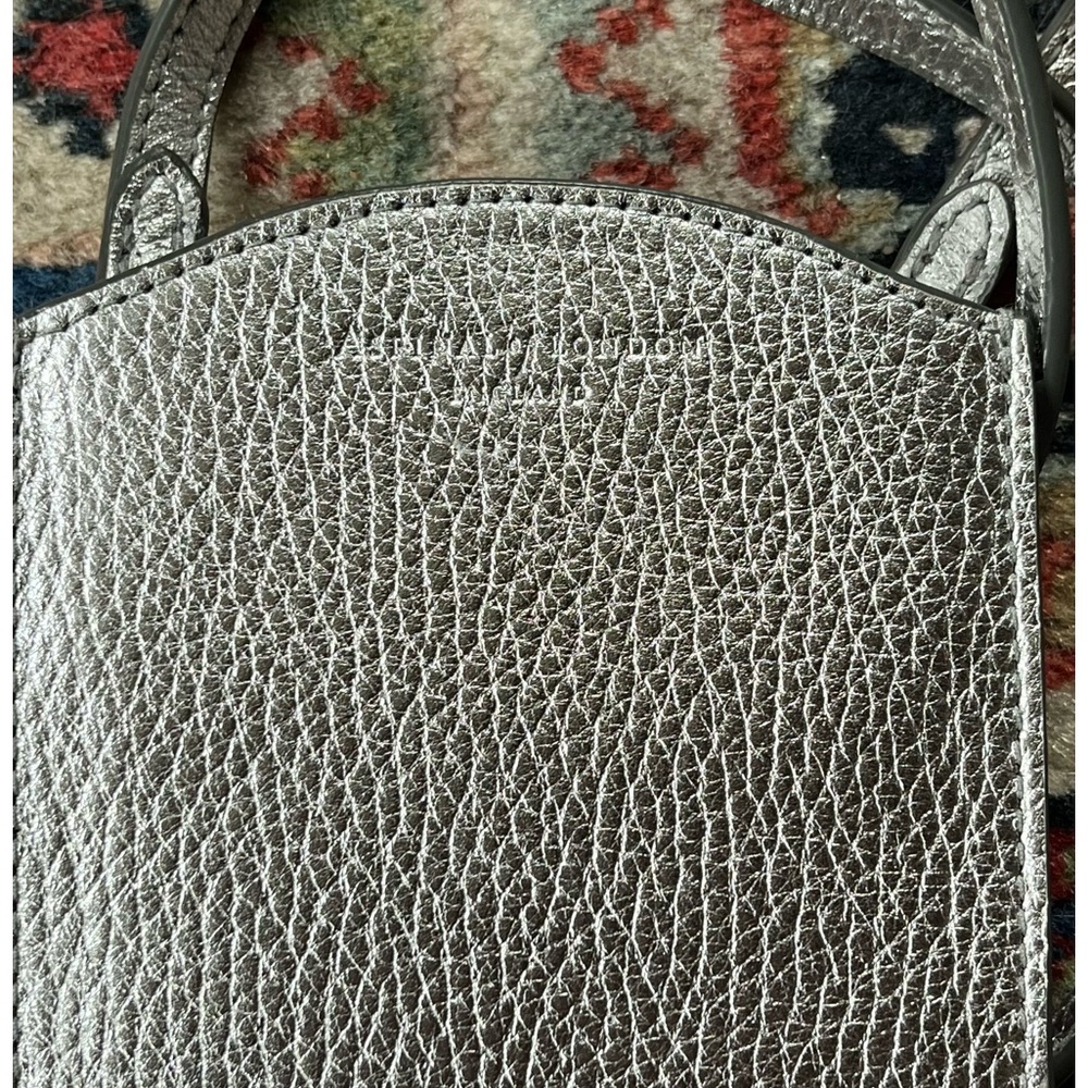 Metallic Silver Crossbody Phone Card Holder - Picture 2 of 5